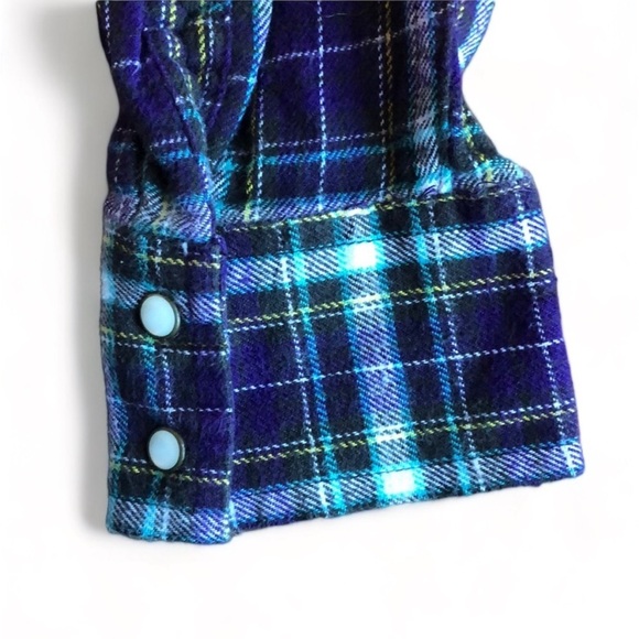 Mossimo Green & Purple Plaid Button Up - Picture 5 of 5